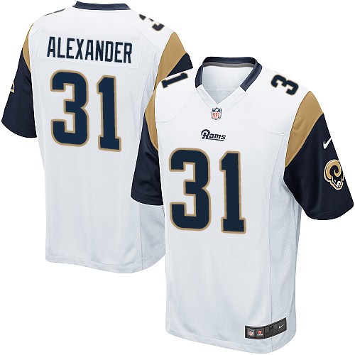 Men's Game Mo Alexander Nike Jersey White Road - #31 NFL Los Angeles Rams